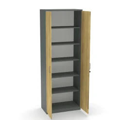 Flügelschrank E10 Natural Hickory Grau