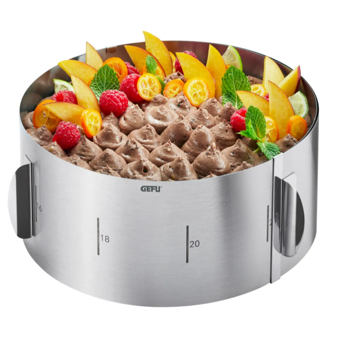 GEFU Tortenring Tondo XXL mit Griffen 10 cm