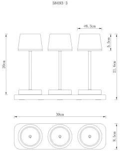 Globo 3er Set LED AKKU Tischlampe Dawson