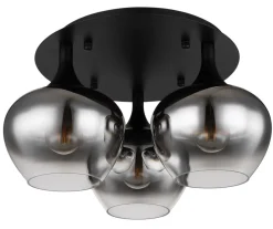 Globo 3-flg Deckenleuchte Maxy Rauchglas