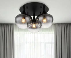 Globo 3-flg Deckenleuchte Maxy Rauchglas