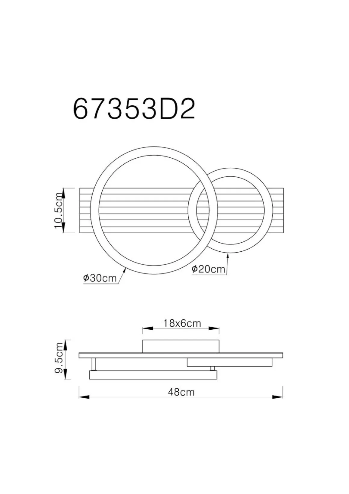 Globo 2-flg LED Deckenlampe Tisha