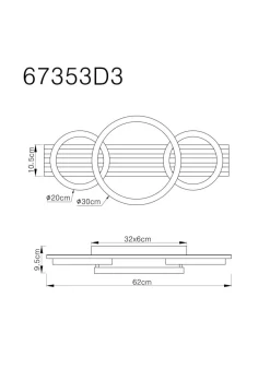 Globo 3-flg LED Deckenlampe Tisha