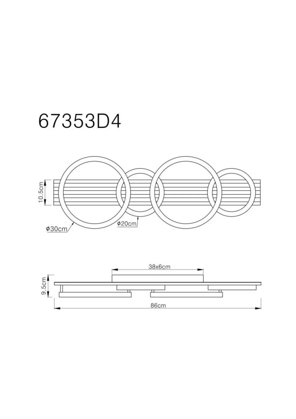Globo 4-flg LED Deckenlampe Tisha