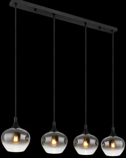 Globo 4-flg Pendelleuchte Maxy Rauchglas