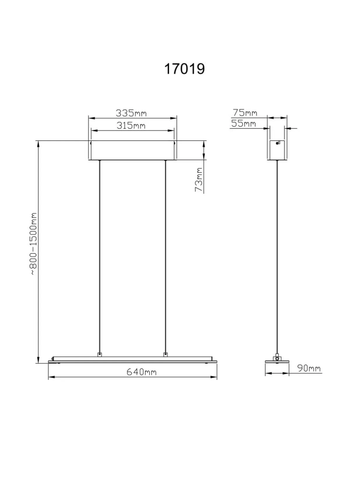 Globo LED Pendellampe Novak 64 cm