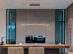 Globo LED Pendelleuchte Doro Eiche Graphit