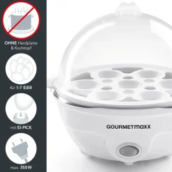 GOURMETmaxx Eierkocher für 7 Eier Weiß