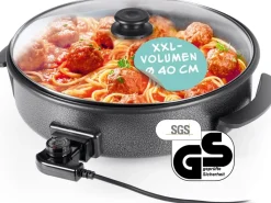 GOURMETmaxx Party-Pfanne Schwarz 40 cm