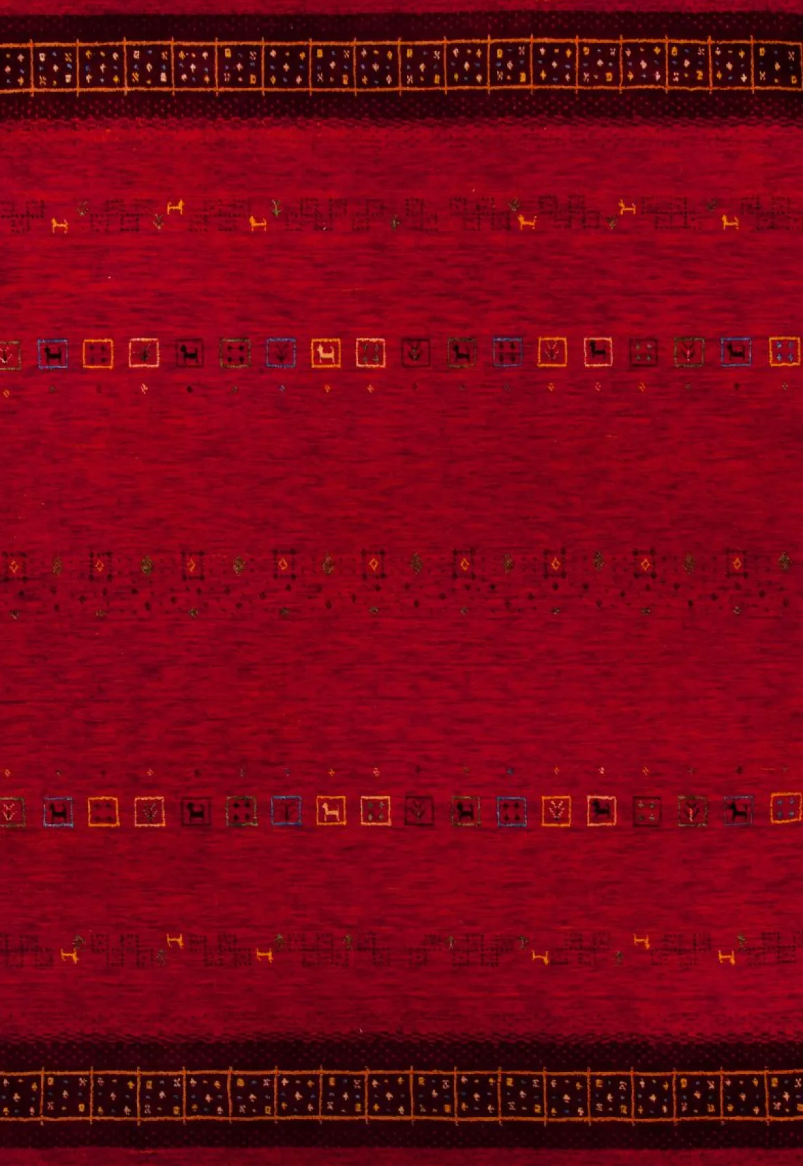 Handloom aus Indien Lori Dream Gold Rot 200 x 250 cm