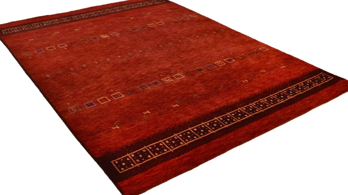 Handloom aus Indien Lori Dream Gold Rot 200 x 250 cm