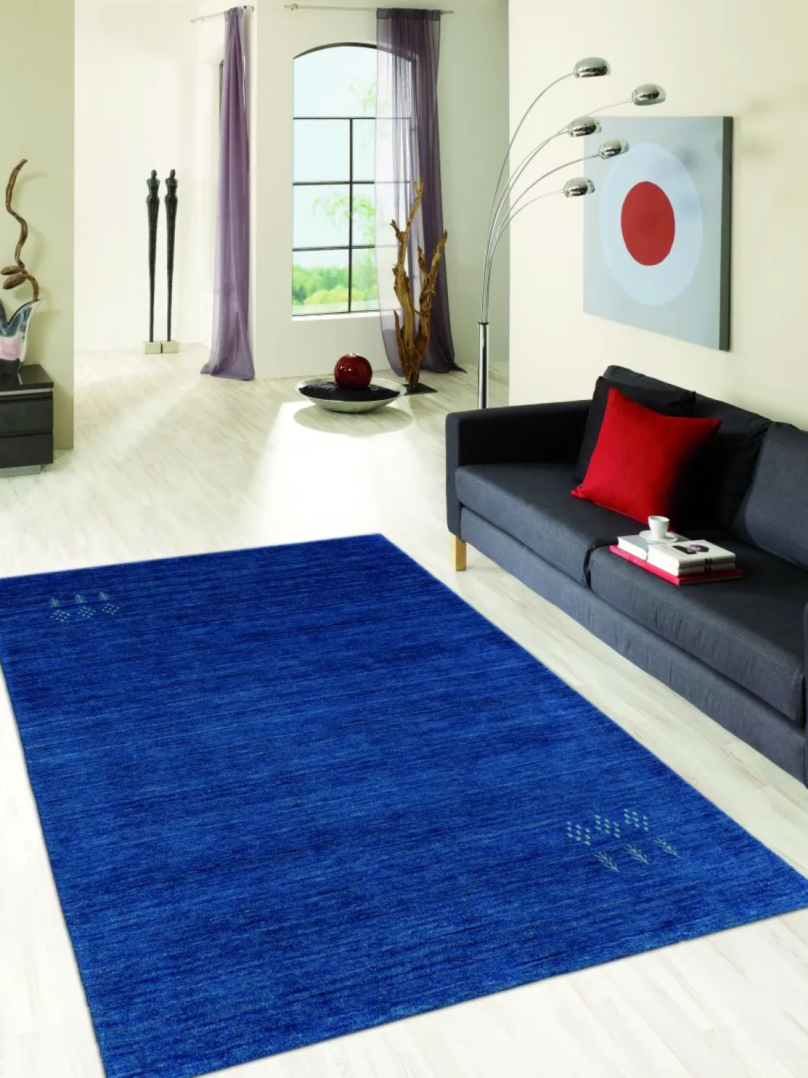 Handloom aus Indien Marand dunkelblau 40 x 60 cm