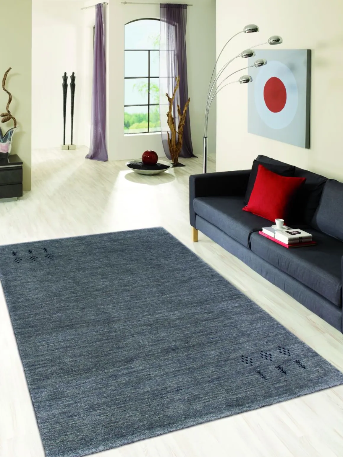 Handloom aus Indien Marand dunkelgrau 40 x 60 cm