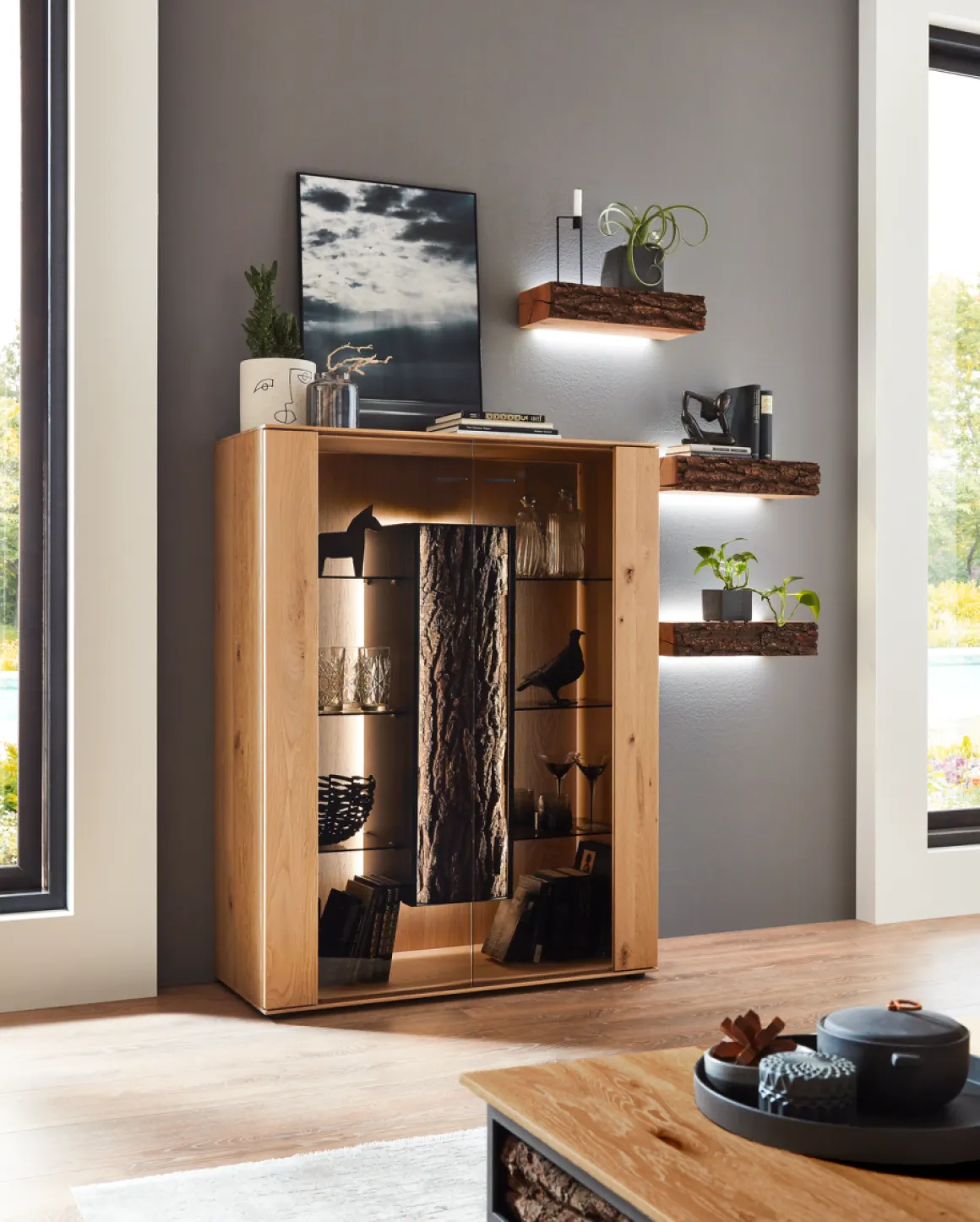 Hartmann Highboard Runa Glas Eiche