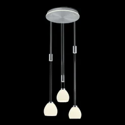 HELL 3-flg LED Pendelleuchte Sam rund Nickel