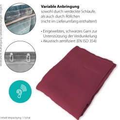 Indes Fuggerhaus Verdunkler Galdin verdeckte Schlaufen Bordeaux 140 x 245 cm