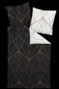 Janine Mako-Satinbettwäsche Bronze-Schwarz 135 x 200 cm