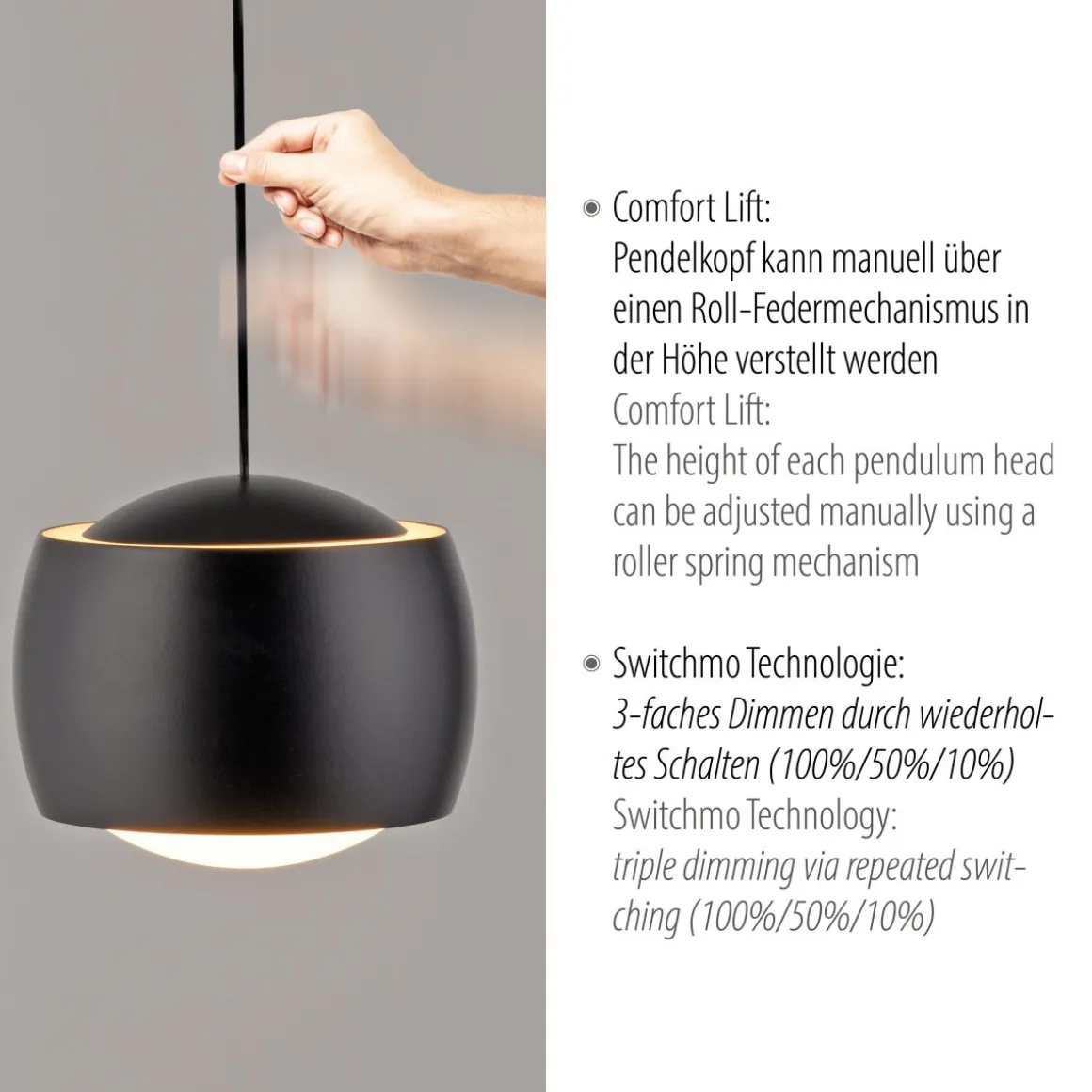 JUST LIGHT. 5-flg LED Pendellampe Ballini