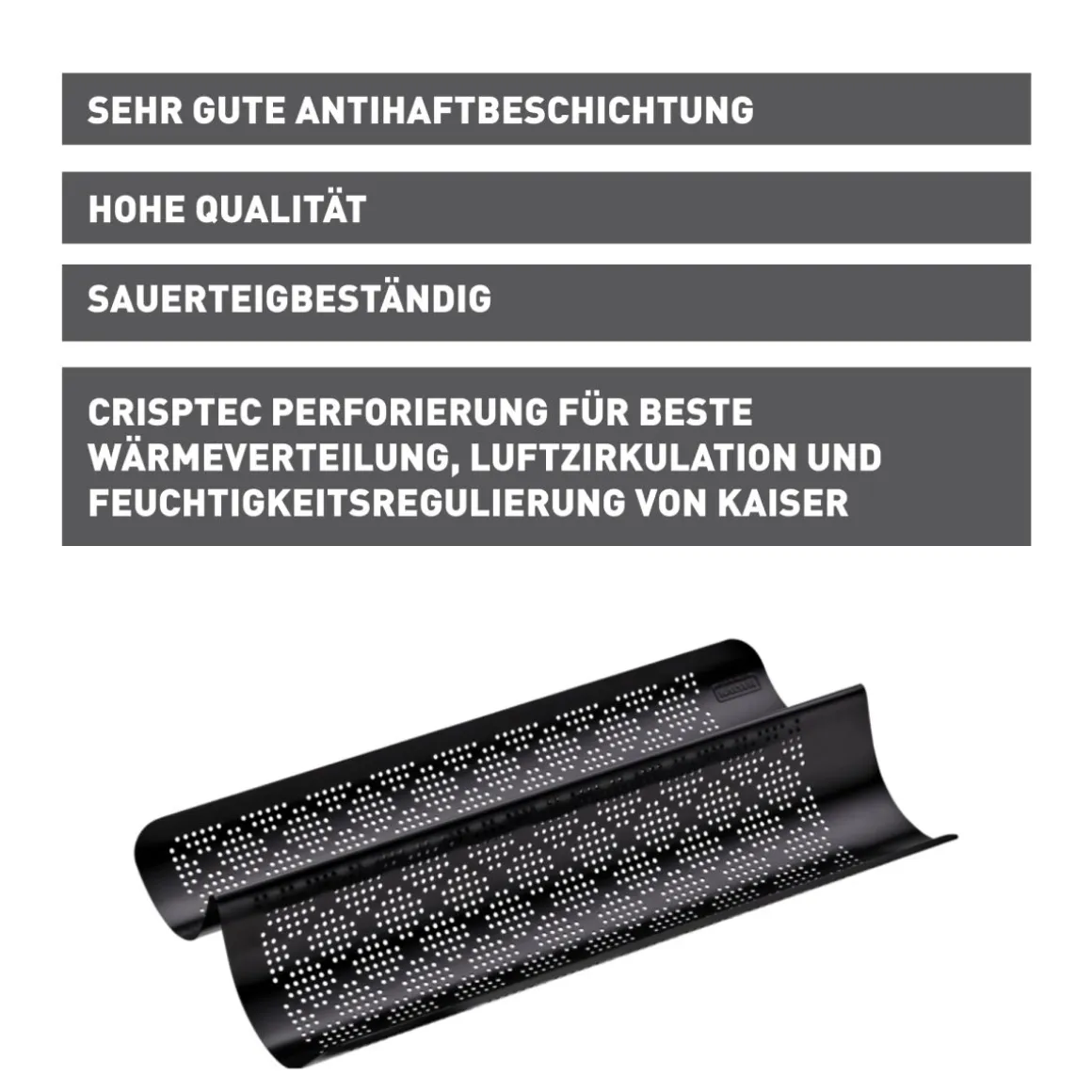 Kaiser Baguetteform Inspiration perforiert für 2 Baguettes