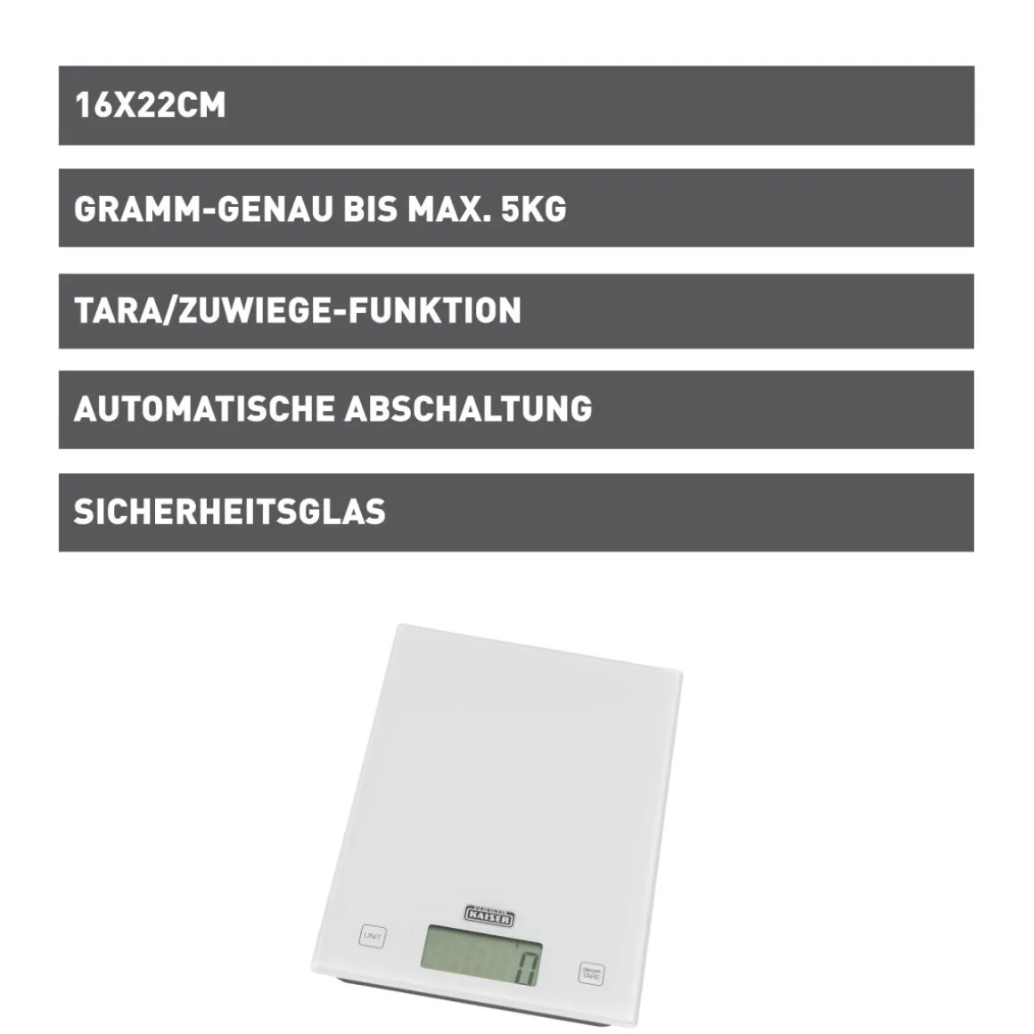 Kaiser digitale Küchenwaage Inspiration