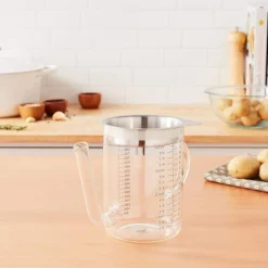Küchenprofi Fett-Trennkanne 1 Liter, Aus Glas & Rostfreiem Edelstahl