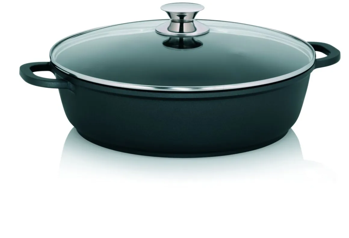 kela Aluguss Servierpfanne Kerros mit Glasdeckel Ø 32 cm