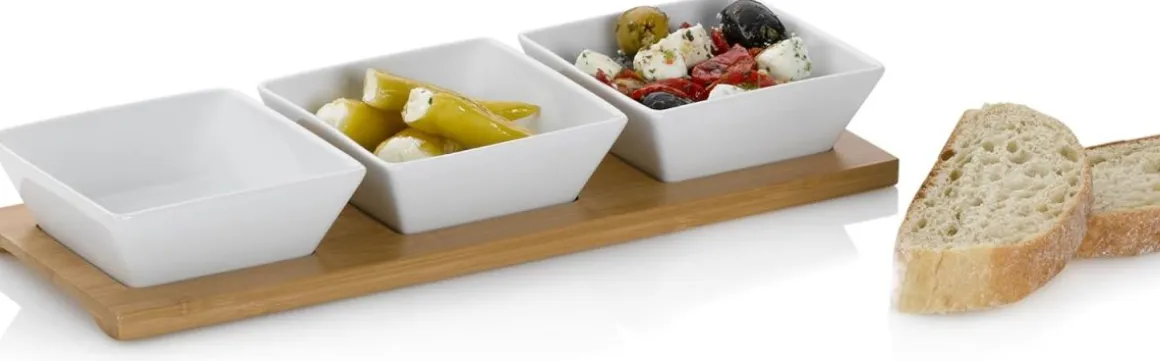 kela Dip Schalen-Set Philipa mit Bambusplatte