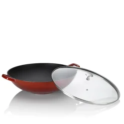 kela Gusseisen Wok Calido Rot Ø 36 cm