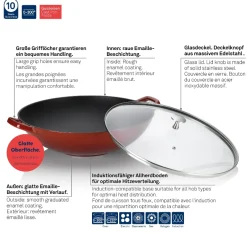 kela Gusseisen Wok Calido Rot Ø 36 cm