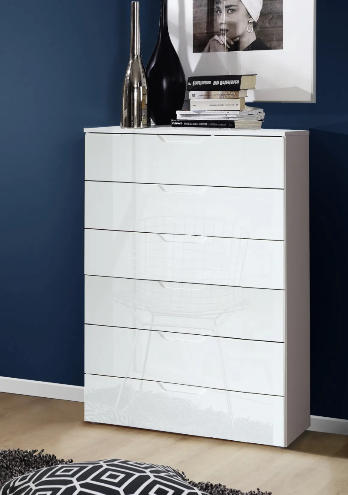 Kommode Sienna Weiß 70 x 117 cm