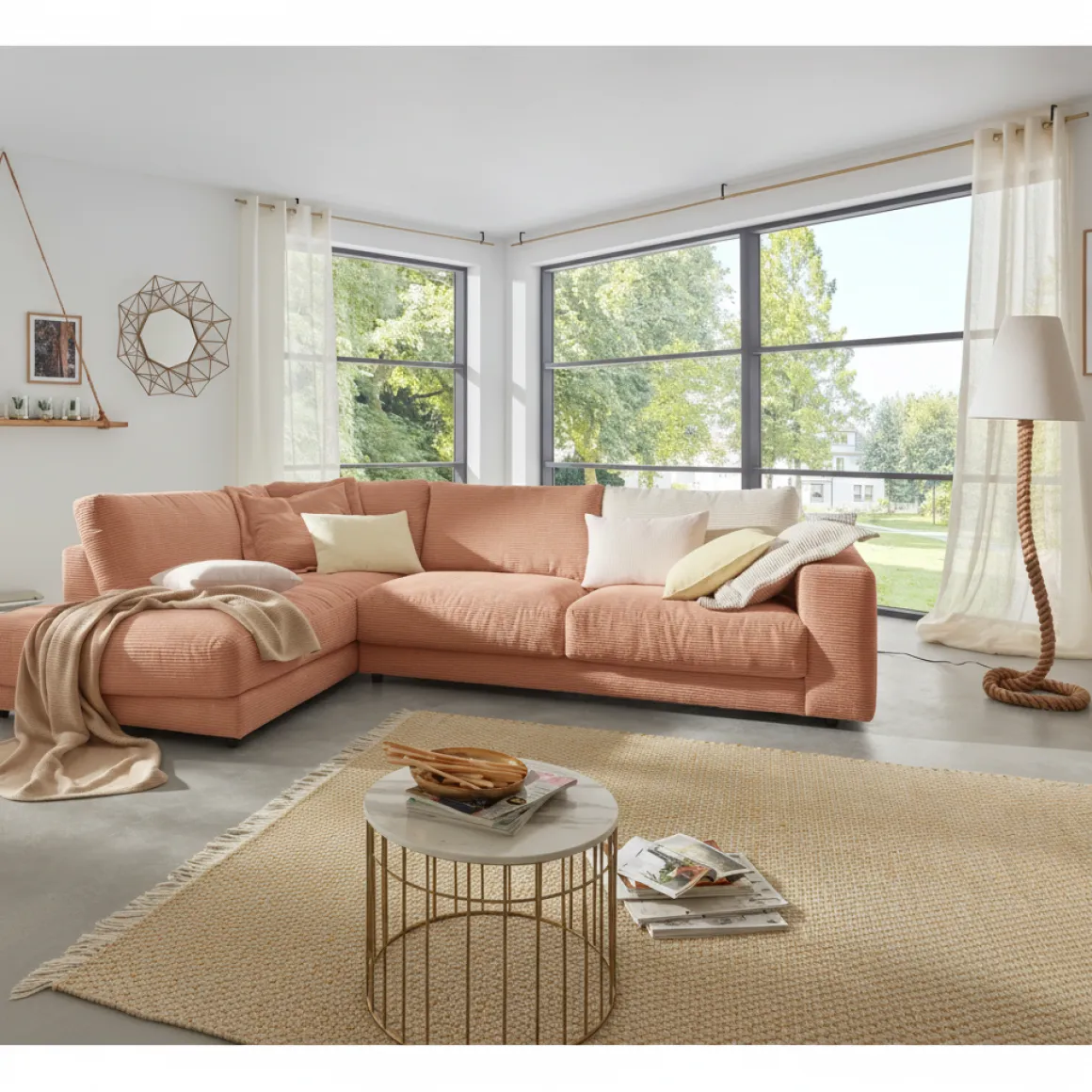 Lascondo Ecksofa Hagerstown 2.0 Cord rusty