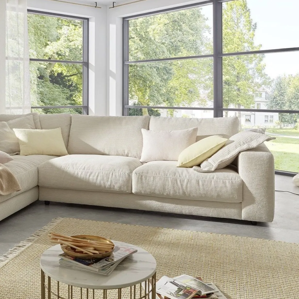 Lascondo Ecksofa Hagerstown 2.0 Cord Snow