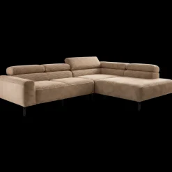 Lascondo Ecksofa Sarafi Cord Taupe mit Funktionen