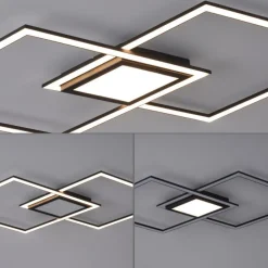 LED Deckenleuchte Asmin 106 x 37 cm Schwarz
