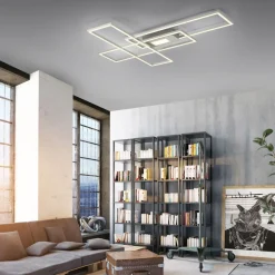 LED Deckenleuchte Asmin 99 x 69,5 cm Silber