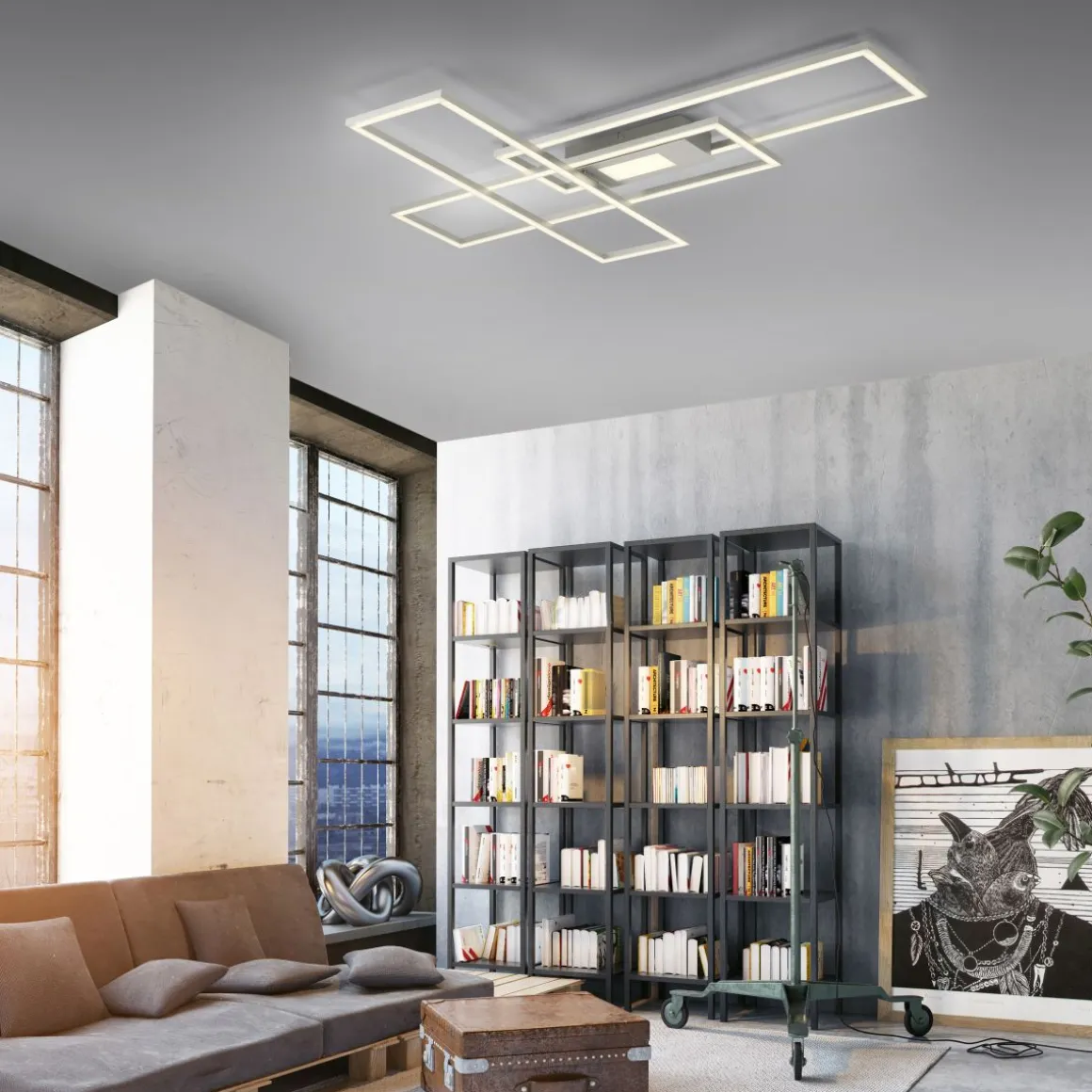 LED Deckenleuchte Asmin 99 x 69,5 cm Silber