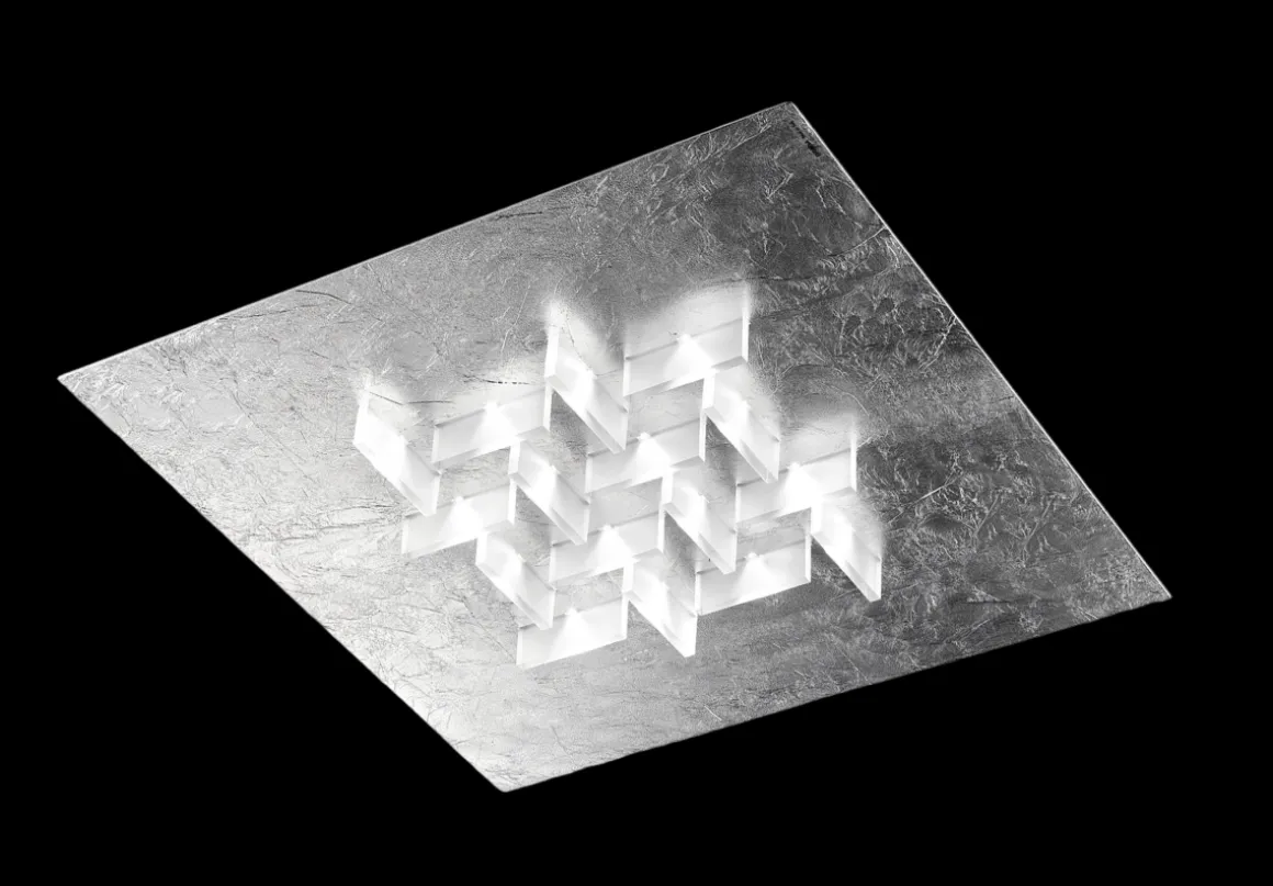 LED Deckenleuchte Cristalli Silberfarben 36 x 36 cm