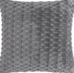 Magma Plüsch Kissenhülle Kalima Mittelgrau 45 x 45 cm