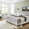 Meise Boxspringbett Catania mit Bettkasten Hellgrau 180 x 200 cm