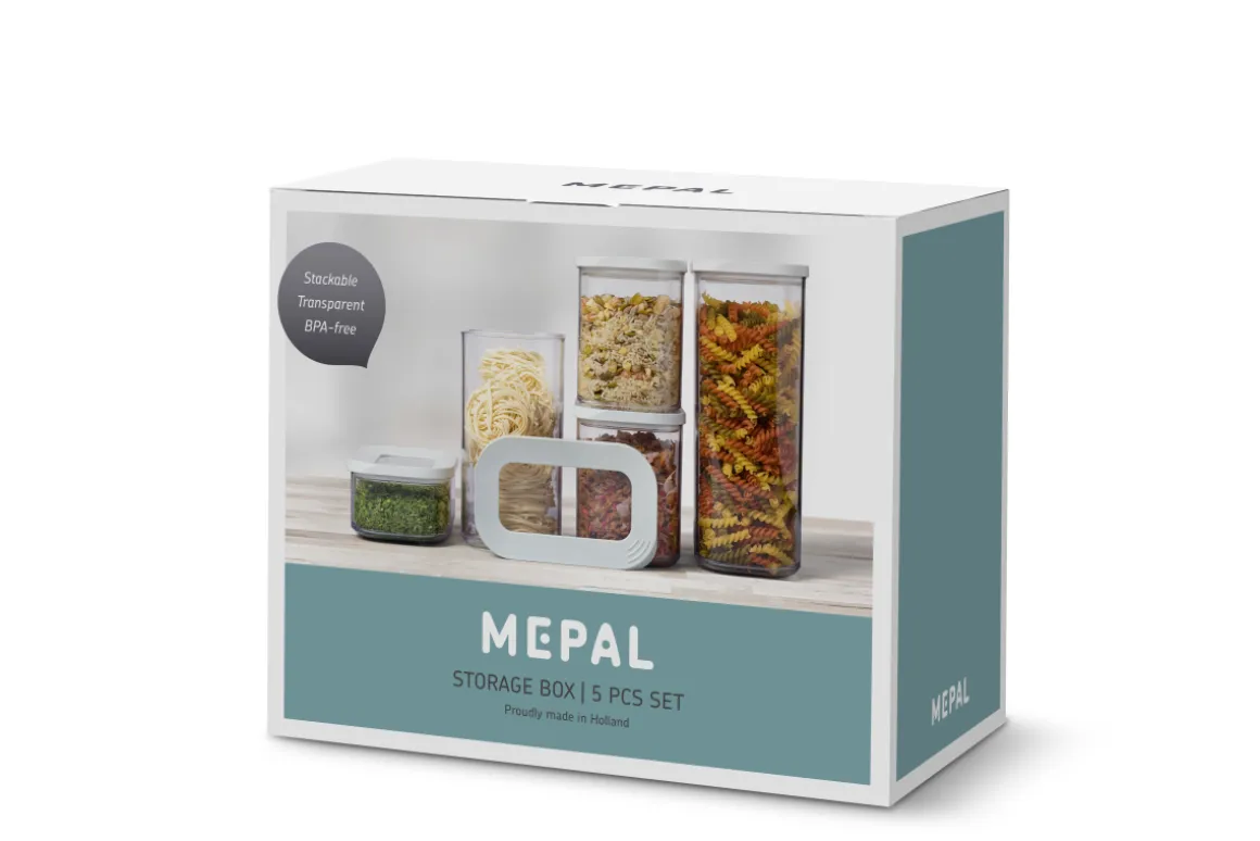 Mepal 5-tlg Vorratsdosen-Set Modula Weiß