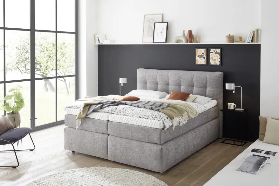Mondo Boxspringbett Barell Graphit 180 x 200 cm