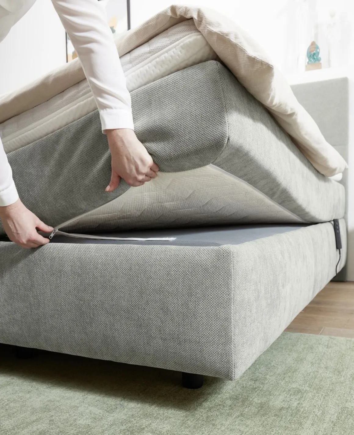 Mondo Motor-Boxspringbett Barell Grau 180 x 200 cm