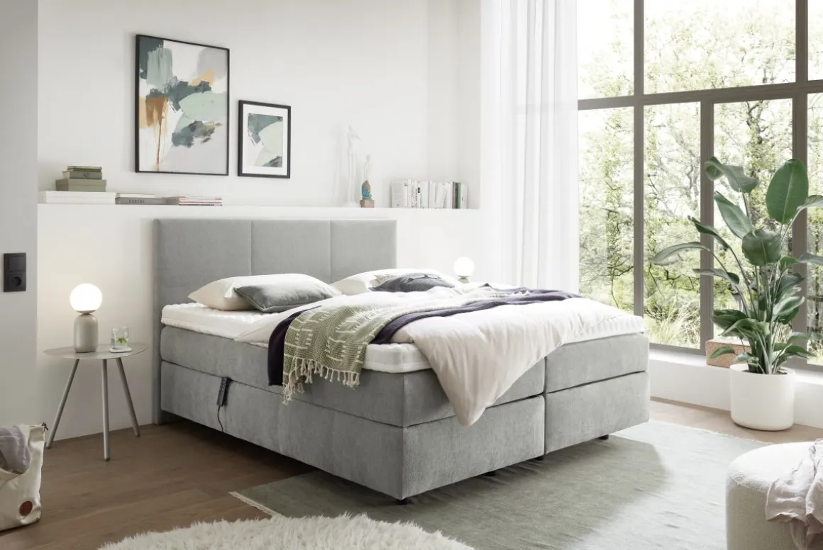 Mondo Motor-Boxspringbett Barell Grau 180 x 200 cm