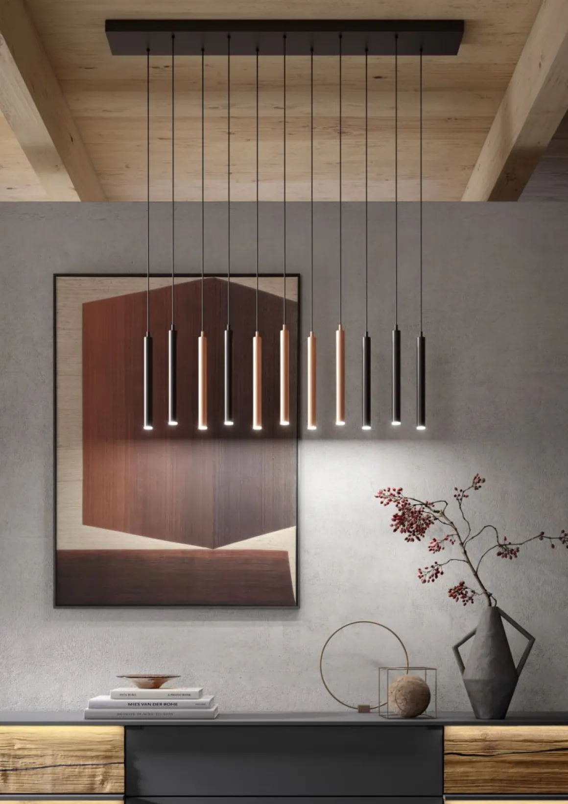 Musterring 11-flg LED Pendelleuchte Calina