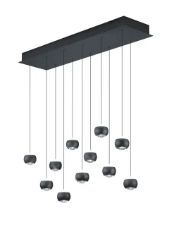 Musterring 11-flg LED Pendelleuchte Cannon Schwarz