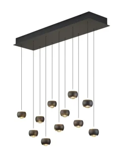 Musterring 11-flg LED Pendelleuchte Cannon Schwarz