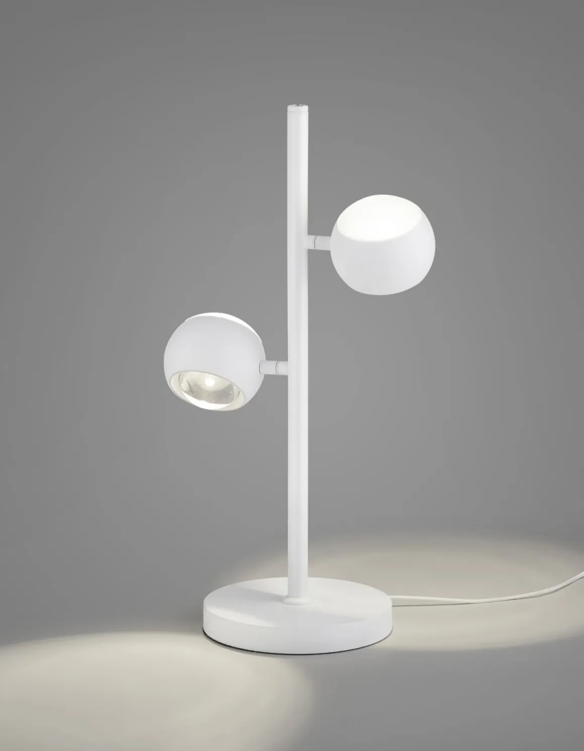 Musterring 2-flg LED Tischlampe Cannon Weiß