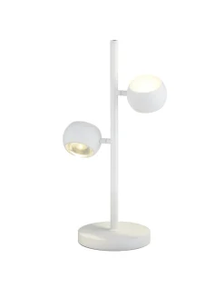 Musterring 2-flg LED Tischlampe Cannon Weiß
