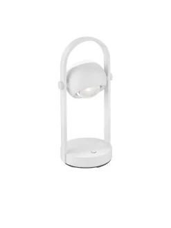 Musterring 1-flg LED Tischlampe Cannon Weiß