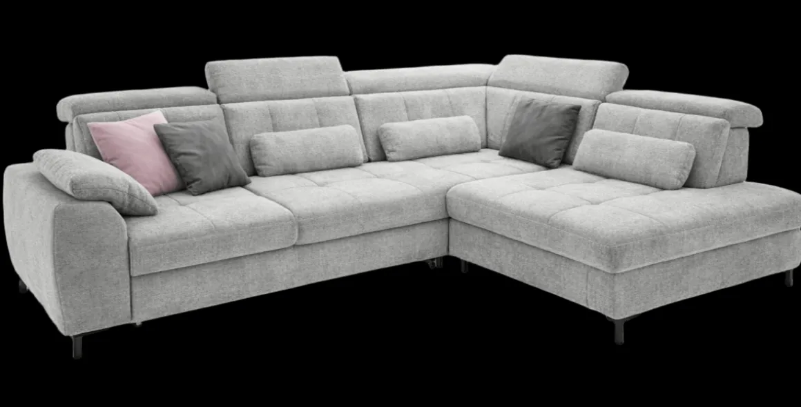Musterring Set One Ecksofa 3400 L Grau mit Sitztiefenverstellung